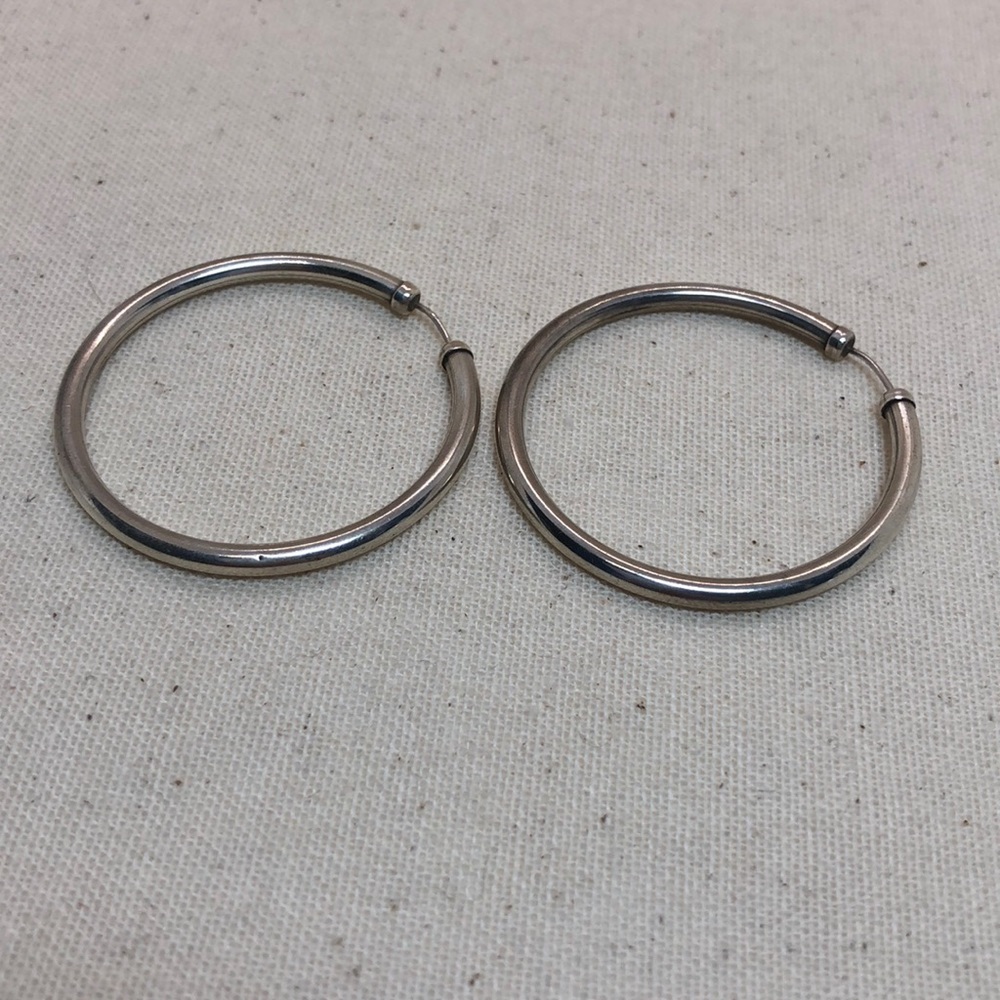 Vintage sterling silver hoop earrings